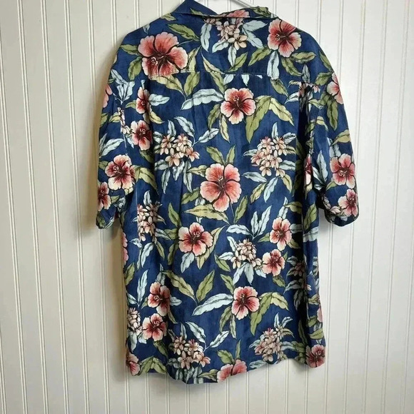 Tommy Bahama Silk Hawaiian Print Short Sleeve Men's Top - Picture 4 of 4
